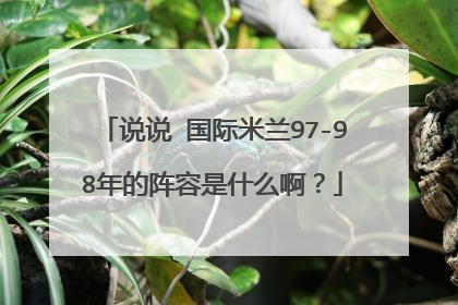 说说 国际米兰97-98年的阵容是什么啊？