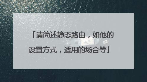 请简述静态路由，如他的设置方式，适用的场合等