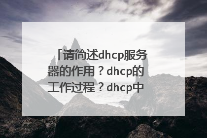 请简述dhcp服务器的作用?dhcp的工作过程?dhcp中继代理的概念?
