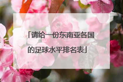 请给一份东南亚各国的足球水平排名表