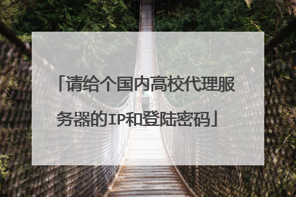 请给个国内高校代理服务器的IP和登陆密码
