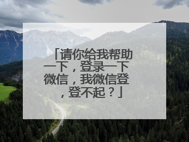 请你给我帮助一下,登录一下微信,我微信登,登不起?