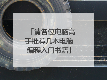 请各位电脑高手推荐几本电脑编程入门书籍