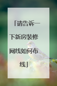 请告诉一下新房装修网线如何布线
