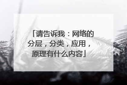 请告诉我:网络的分层,分类,应用,原理有什么内容