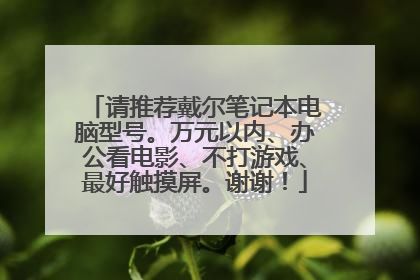 请推荐戴尔笔记本电脑型号。万元以内、办公看电影、不打游戏、最好触摸屏。谢谢!