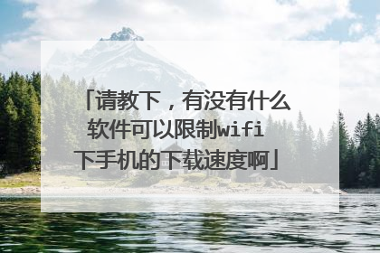 请教下，有没有什么软件可以限制wifi下手机的下载速度啊