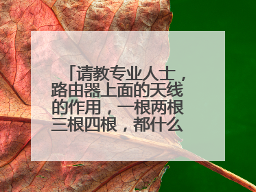 请教专业人士，路由器上面的天线的作用，一根两根三根四根，都什么区别，想买一个路由器，家用