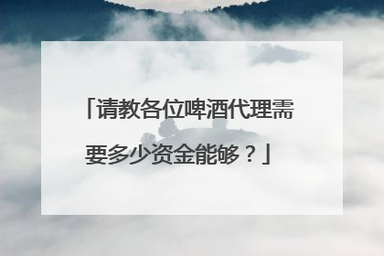 请教各位啤酒代理需要多少资金能够？