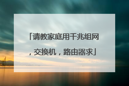 请教家庭用千兆组网,交换机,路由器求