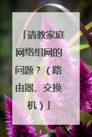 请教家庭网络组网的问题?(路由器、交换机)