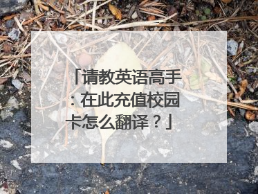 请教英语高手:在此充值校园卡怎么翻译?