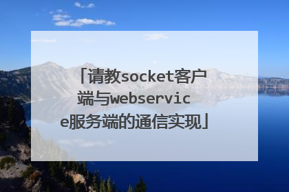 请教socket客户端与webservice服务端的通信实现