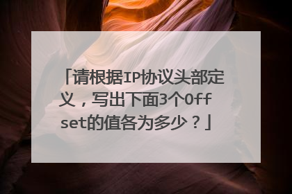 请根据IP协议头部定义,写出下面3个Offset的值各为多少?