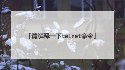 请解释一下telnet命令