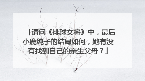 请问《排球女将》中,最后小鹿纯子的结局如何,她有没有找到自己的亲生父母?