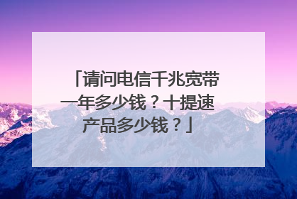 请问电信千兆宽带一年多少钱？十提速产品多少钱？