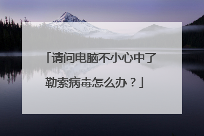 请问电脑不小心中了勒索病毒怎么办?