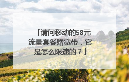 请问移动的58元流量套餐赠宽带，它是怎么限速的？