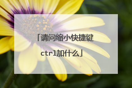 请问缩小快捷键ctrl加什么