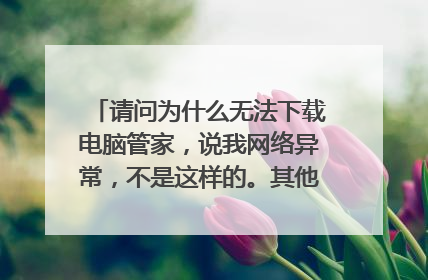 请问为什么无法下载电脑管家,说我网络异常,不是这样的。其他软件都可以啊