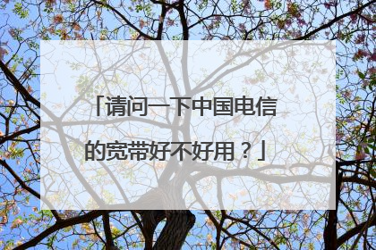 请问一下中国电信的宽带好不好用?