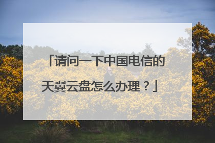 请问一下中国电信的天翼云盘怎么办理?