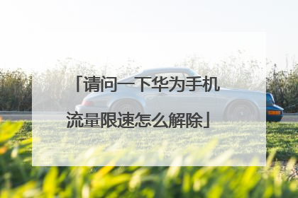 请问一下华为手机流量限速怎么解除