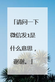 请问一下微信发1是什么意思,谢谢。