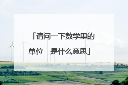 请问一下数学里的单位一是什么意思