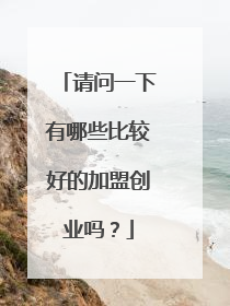 请问一下有哪些比较好的加盟创业吗？