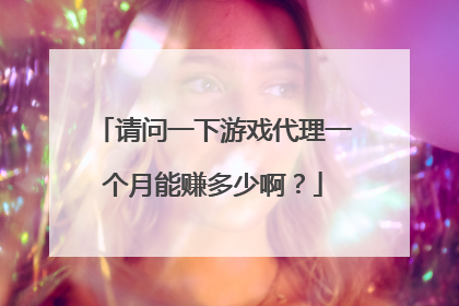 请问一下游戏代理一个月能赚多少啊?