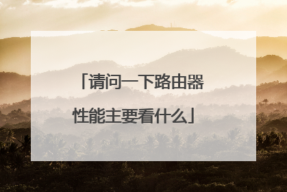 请问一下路由器性能主要看什么