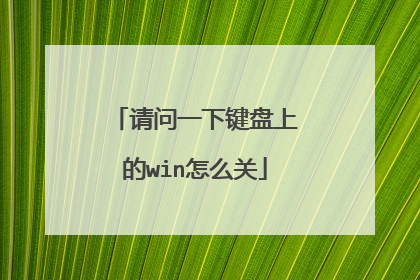 请问一下键盘上的win怎么关
