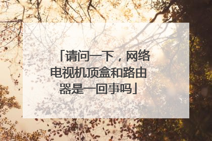 请问一下,网络电视机顶盒和路由器是一回事吗
