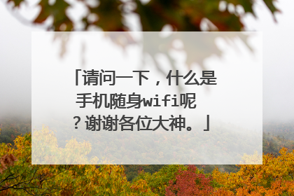 请问一下，什么是手机随身wifi呢？谢谢各位大神。
