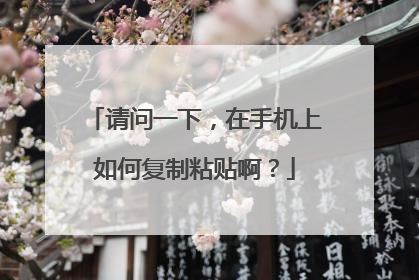 请问一下，在手机上如何复制粘贴啊？
