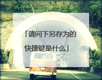 请问下另存为的快捷键是什么