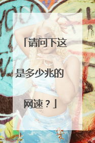 请问下这是多少兆的网速?
