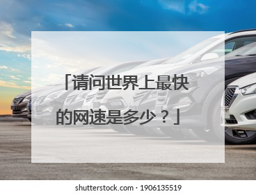 请问世界上最快的网速是多少?