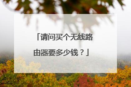 请问买个无线路由器要多少钱?