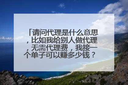 请问代理是什么意思，比如我给别人做代理，无需代理费，我接一个单子可以赚多少钱？假如这件衣服60