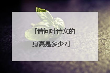 请问叶诗文的身高是多少?