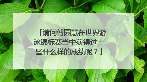 请问傅园慧在世界游泳锦标赛当中获得过一些什么样的成绩呢？