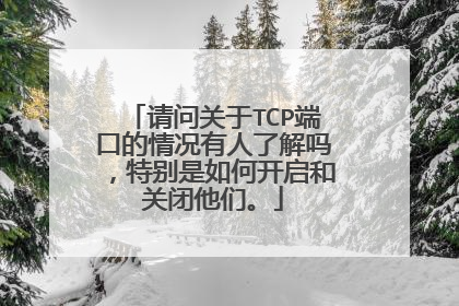 请问关于TCP端口的情况有人了解吗，特别是如何开启和关闭他们。