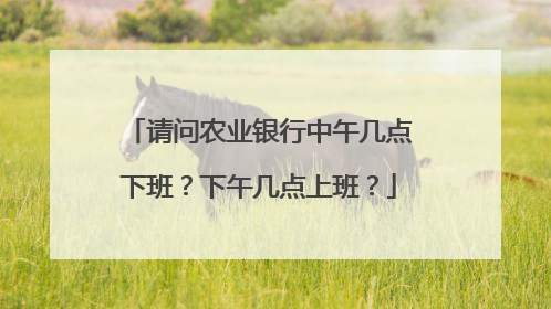 请问农业银行中午几点下班？下午几点上班？