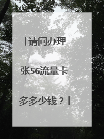 请问办理一张5G流量卡多多少钱?