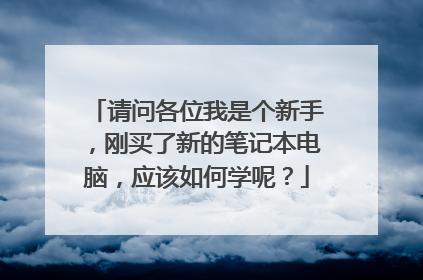 请问各位我是个新手，刚买了新的笔记本电脑，应该如何学呢？