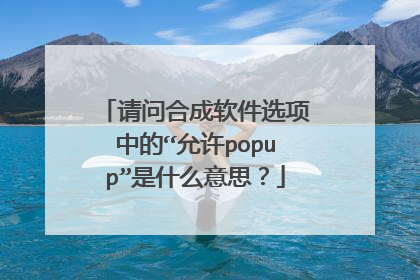 请问合成软件选项中的“允许popup”是什么意思？