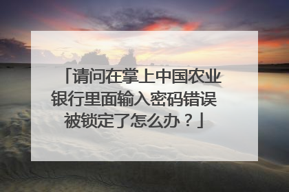 请问在掌上中国农业银行里面输入密码错误被锁定了怎么办？